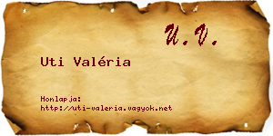 Uti Valéria névjegykártya